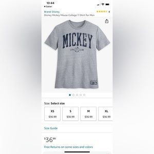 Disney Mickey Mouse College T-Shirt for Men